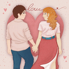 Amour color&eacute; et graphique pour la Saint-Valentin